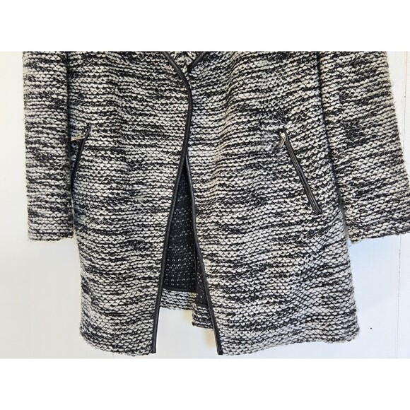 Calvin Klein Peacoat Womens 4 Black White Double Breasted Old Money Classic Warm - Picture 3 of 10